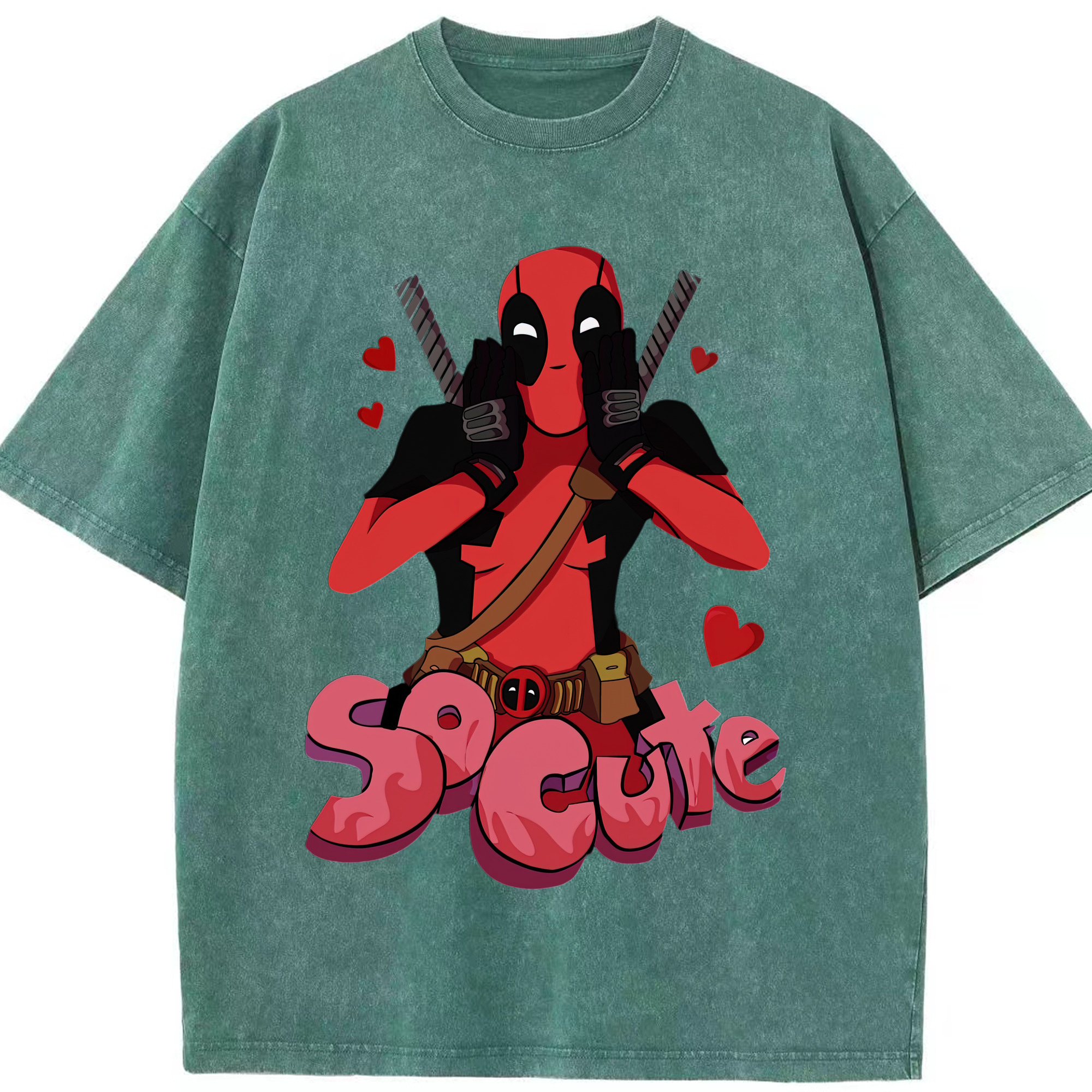 （画像用） Deadpool デッドプール 綿100% ヴィンテージ風 半袖Tシャツ（フロントプリント）